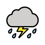 Cloud With Lightning And Rain SVG Icon